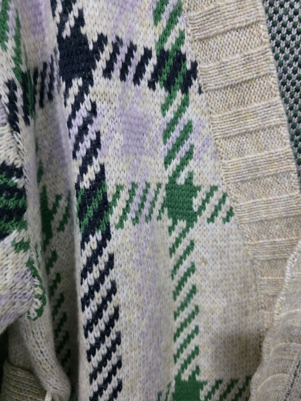 St. John's Bay Wrap Sweater Plaid Open-Front Cardigan - Green, Lavender, Navy - Picture 8 of 8